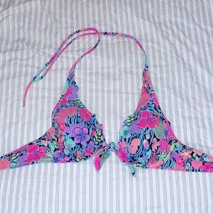 Victoria’s Secret neon floral bikini push-up top